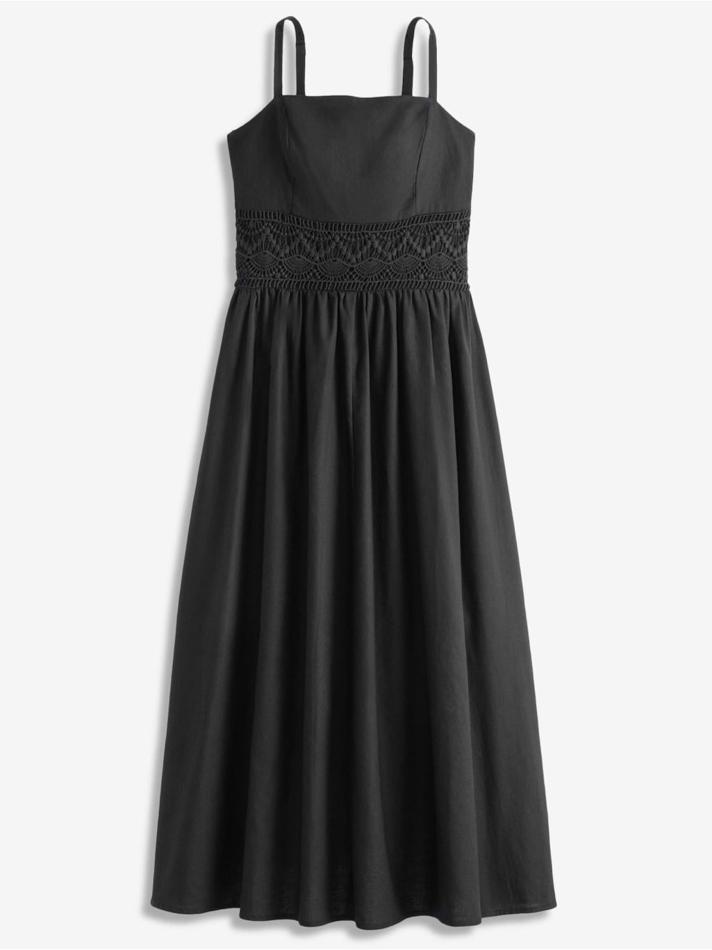 Inc International Concepts Black Midi Dress With Crocheted Waist